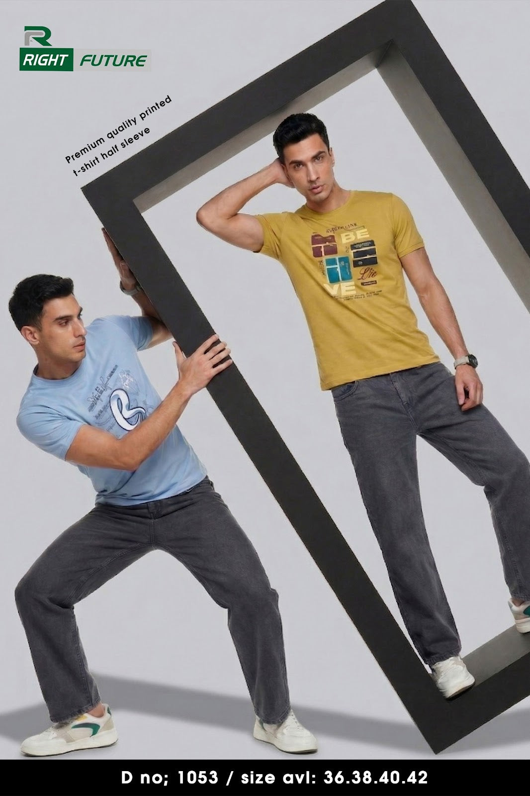 Rf 1053 Right Future Tencil Lycra Mens Tshirts Supplier Ahmedabad