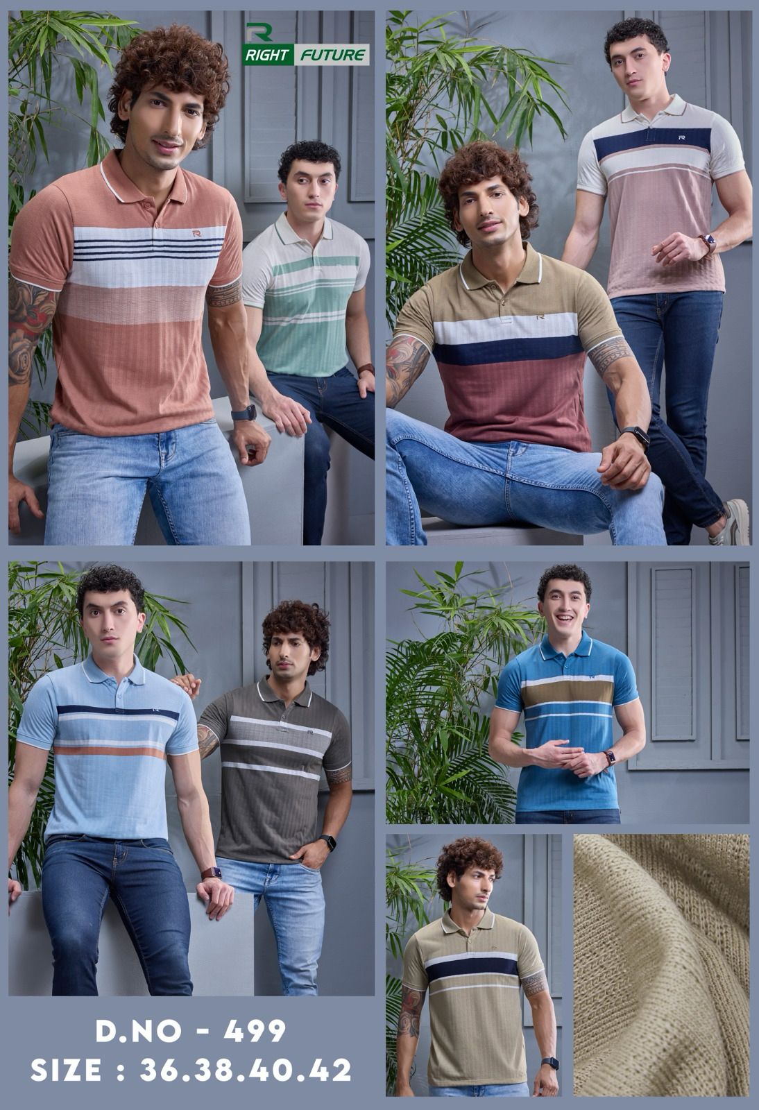 Rf 499 Right Future Auto Stripes Mens Tshirts Exporter Ahmedabad