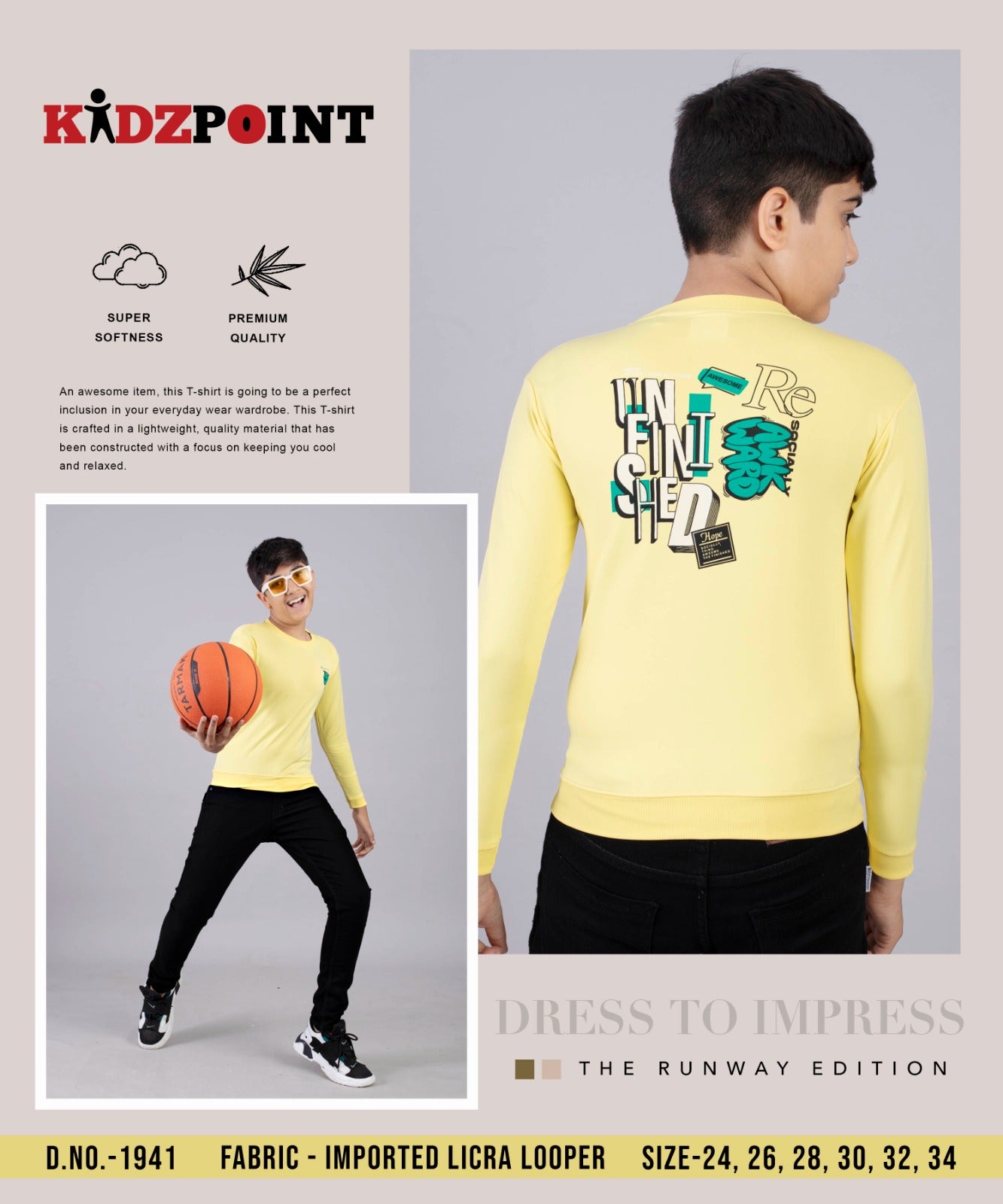 Rib Design 1941 Kidzpoint Imported Boys Tshirt Wholesaler Ahmedabad