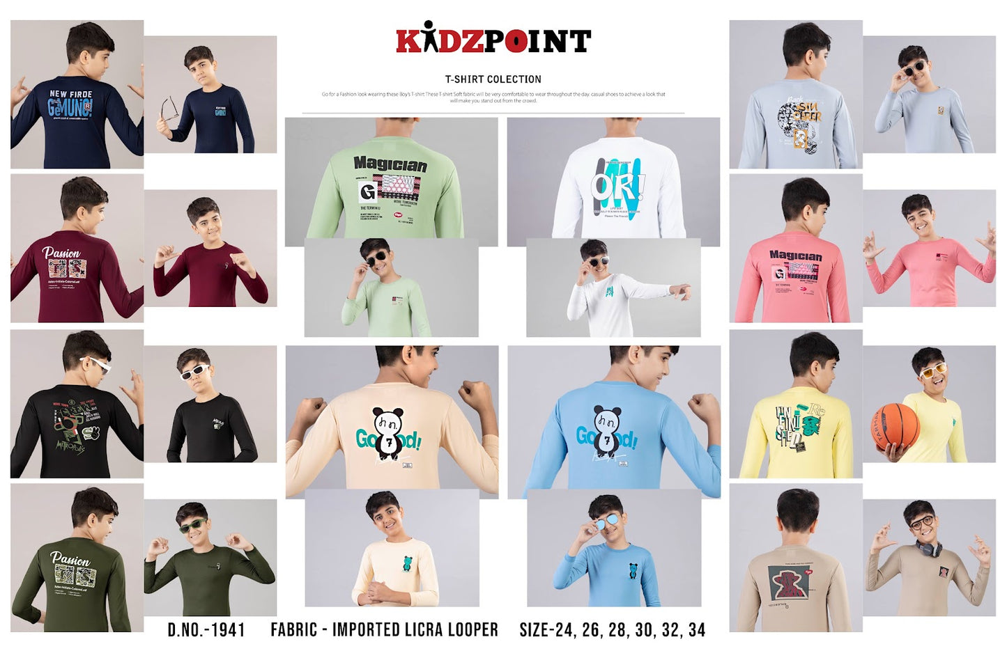 Rib Design 1941 Kidzpoint Imported Boys Tshirt Wholesaler Ahmedabad