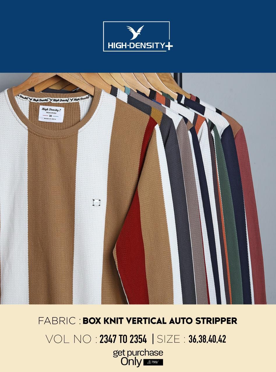 Rib Styles Vol 2347-2354 High Density Auto Stripes Mens Tshirts Supplier India