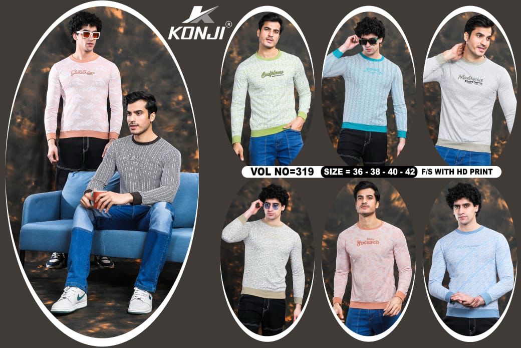 Rib Vol 319 Konji Imported Mens Tshirts Manufacturer Gujarat
