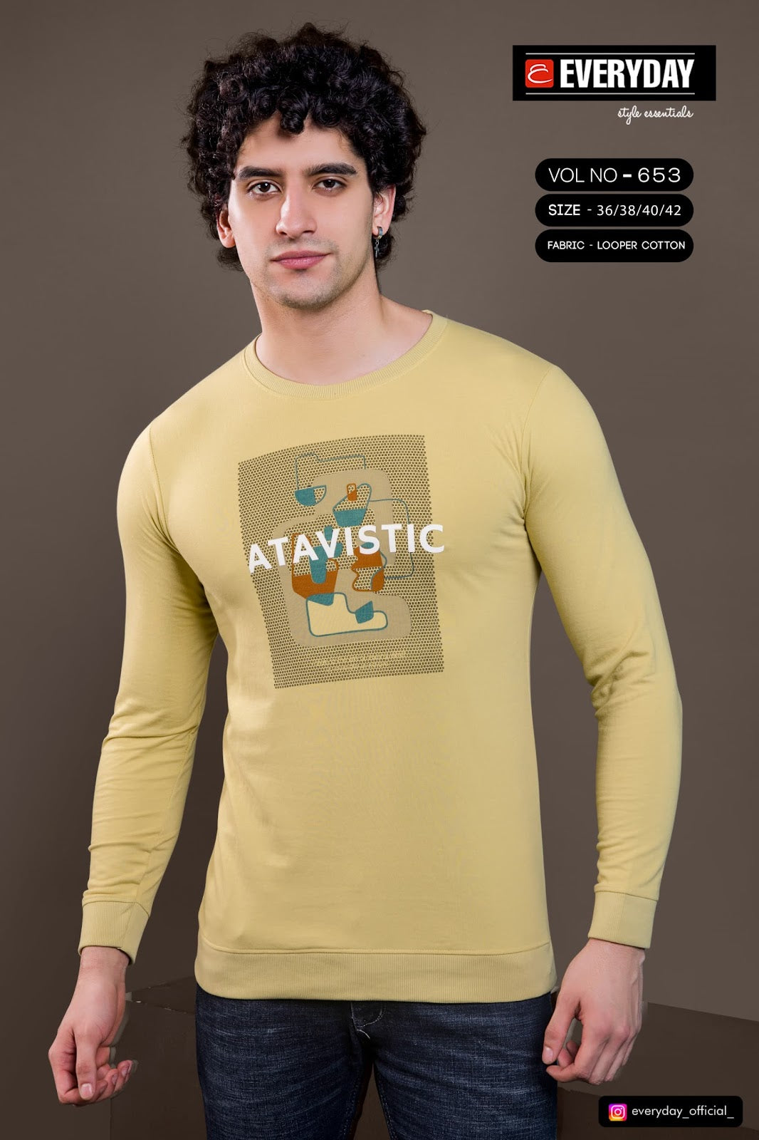 Rib Vol 653 Everyday Cotton Looper Mens Tshirts Supplier India