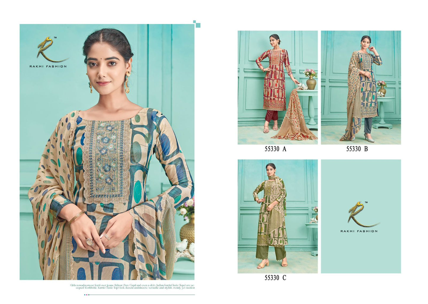 Rich Heritage Rakhi Fashion Bemberg Tissue Pant Style Suits Wholesale Price