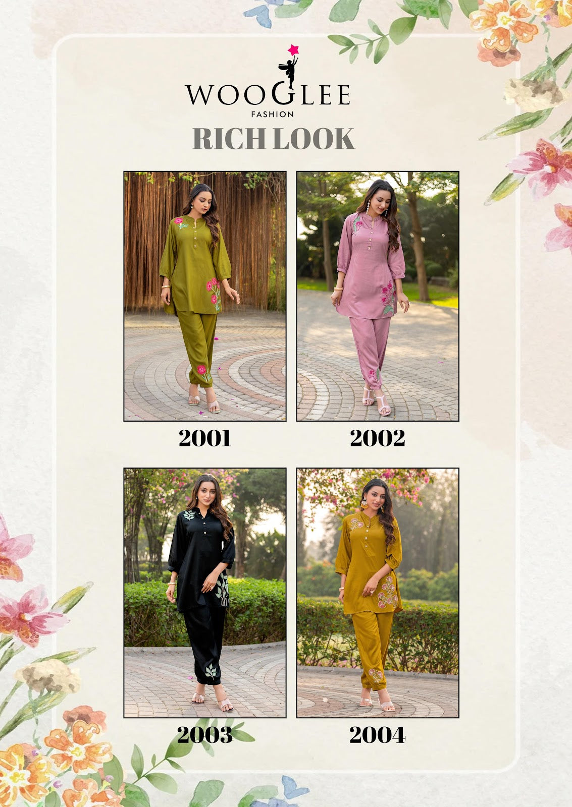 Rich Look Wooglee Viscose Satin Co Ord Set Manufacturer India