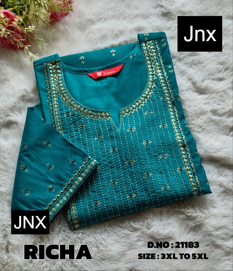 Richa Jnx Gadwal Plus Size Kurtis Wholesaler Gujarat