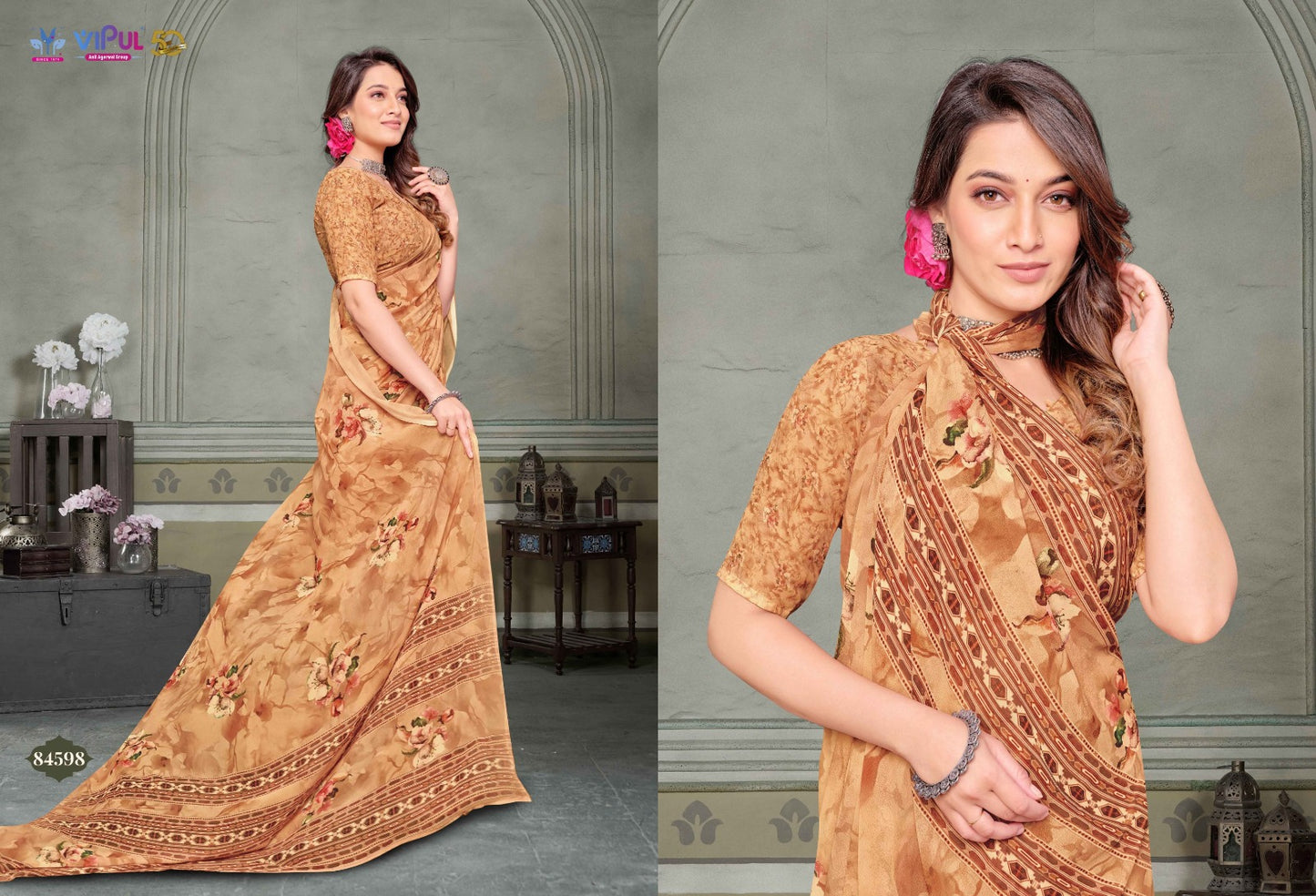 Riddhi Vol 10 Vipul Weightless Sarees Exporter India
