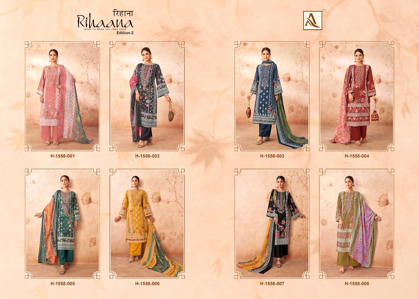 Rihaana Edition 2 Alok Cambric Cotton Karachi Salwar Suits Exporter