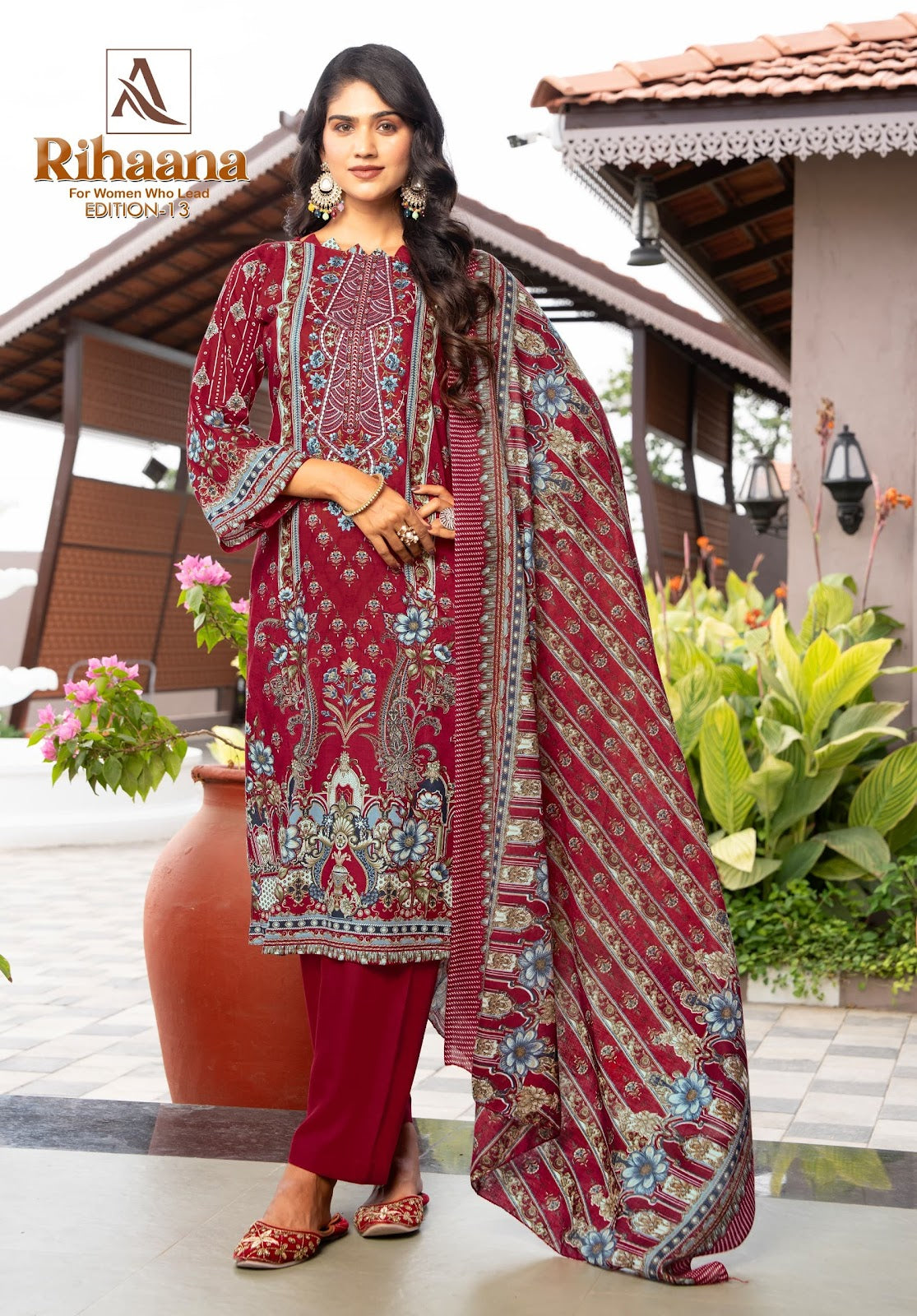 Rihaana Edition 13 Alok Cambric Cotton Karachi Salwar Suits Wholesale