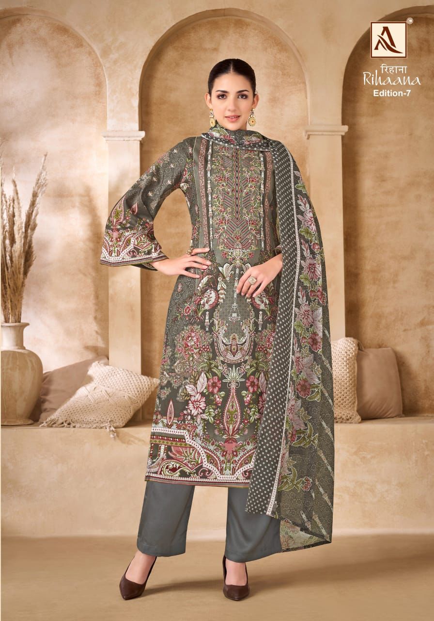 Rihaana Edition 7 Alok Cambric Cotton Karachi Salwar Suits Supplier Gujarat