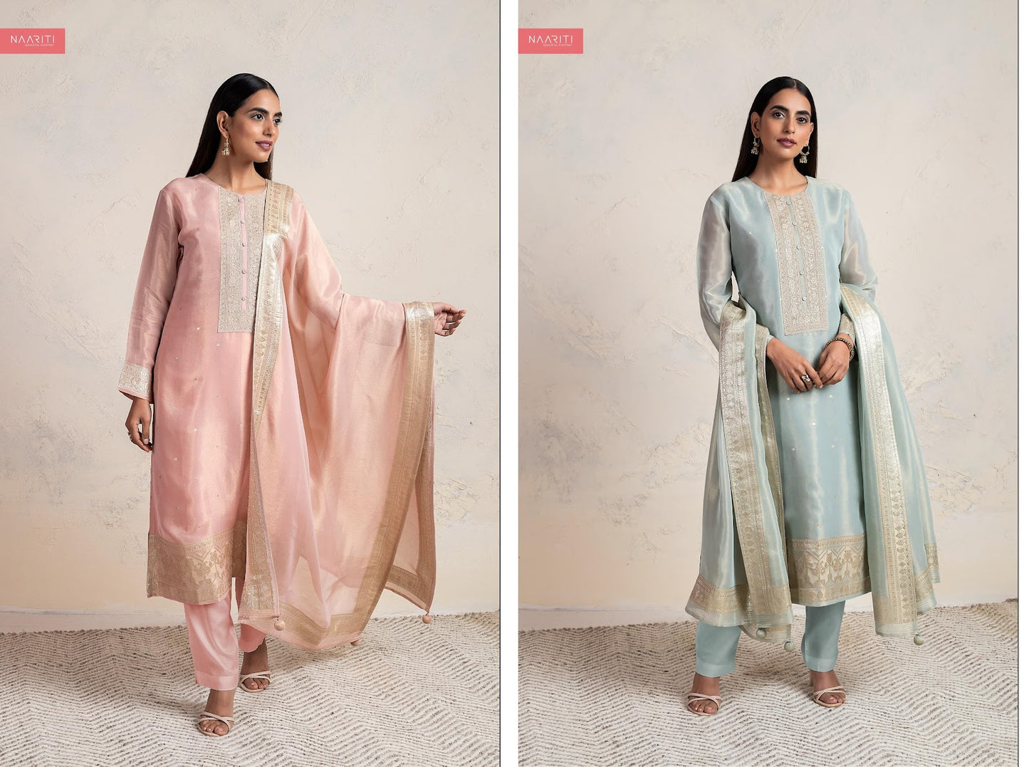 Rihami Naariti Tissue Jacquard Pant Style Suits Wholesaler India
