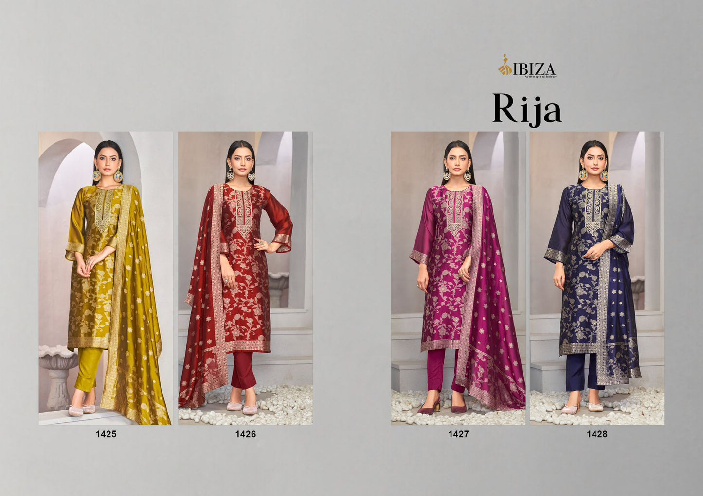 Rija Ibiza Banglori Silk Pant Style Suits Wholesale Price