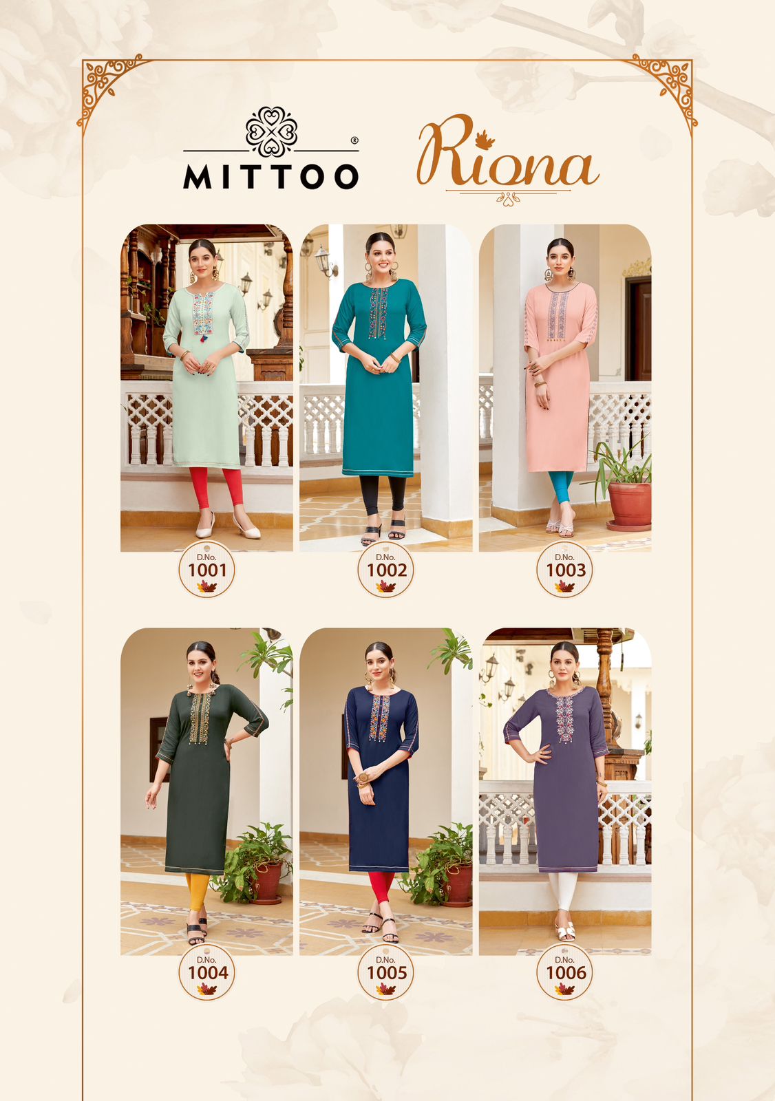Riona Mittoo Heavy Rayon Long Straight Kurti Exporter