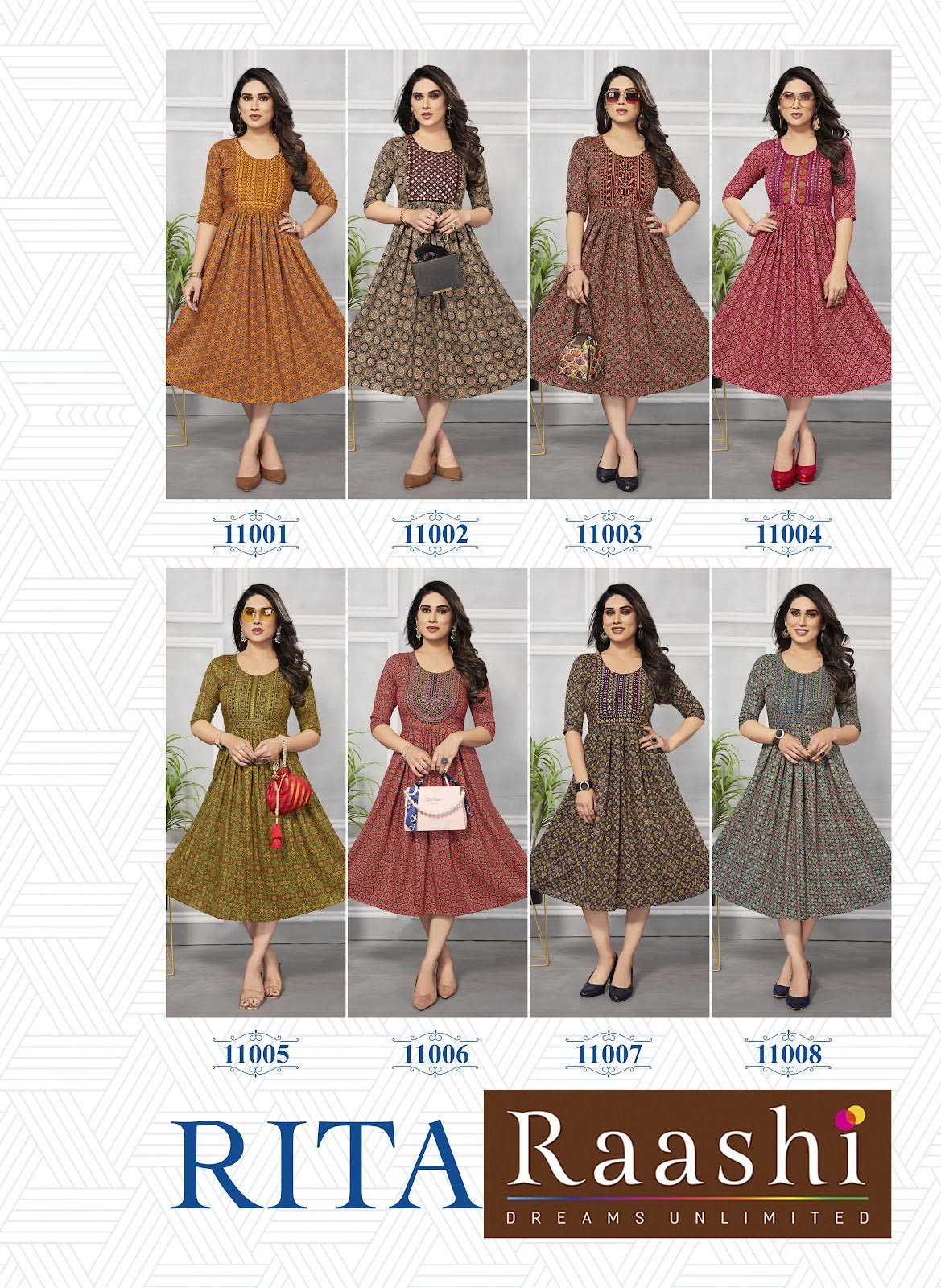 Rita Raashi Heavy Rayon A-Line Kurti