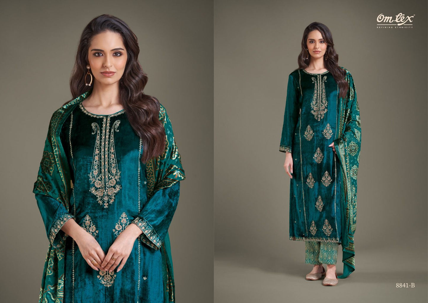 Ritha Vol 28 Omtex Pure Viscose Velvet Suits Wholesaler Gujarat