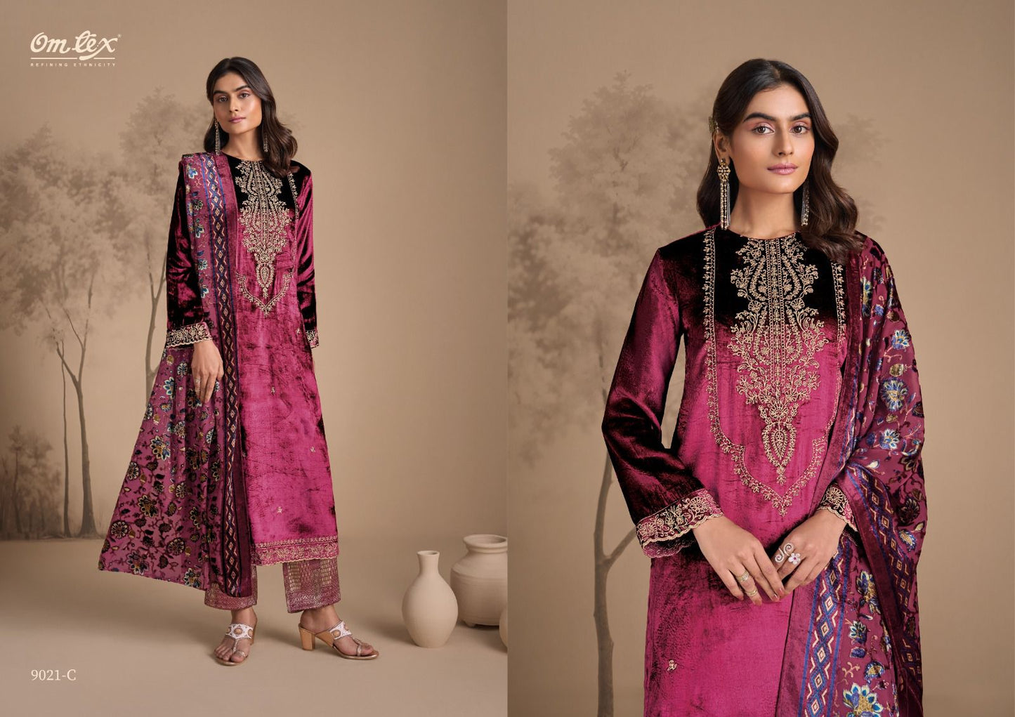 Ritha Vol 33 Omtex Velvet Suits Wholesaler India