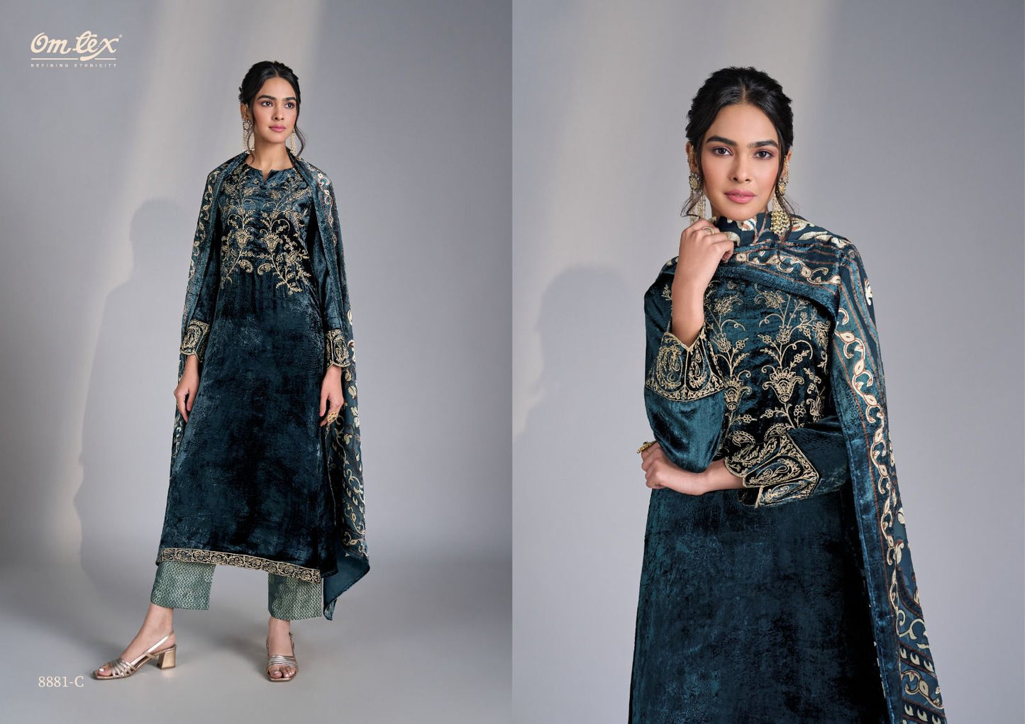 Ritha Vol 35 Omtex Pure Viscose Velvet Suits Exporter Ahmedabad