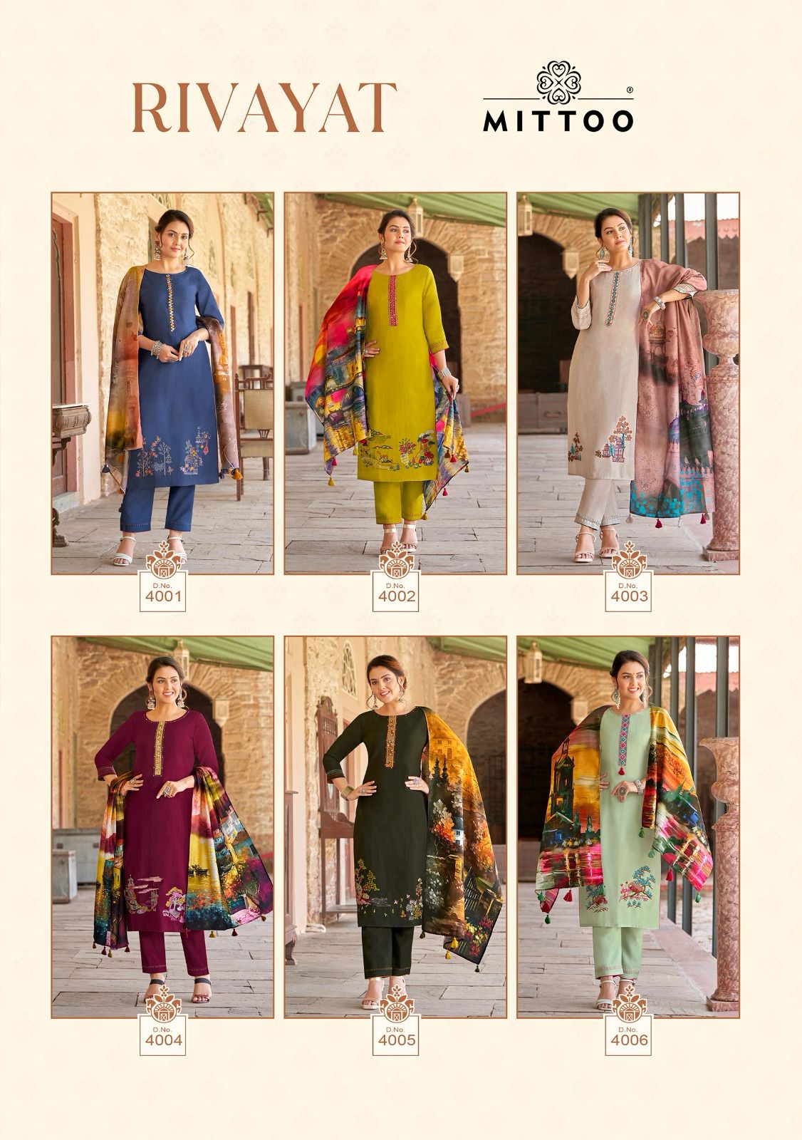 Rivayat Mittoo Viscose Weaving Readymade Pant Style Suits Manufacturer Ahmedabad