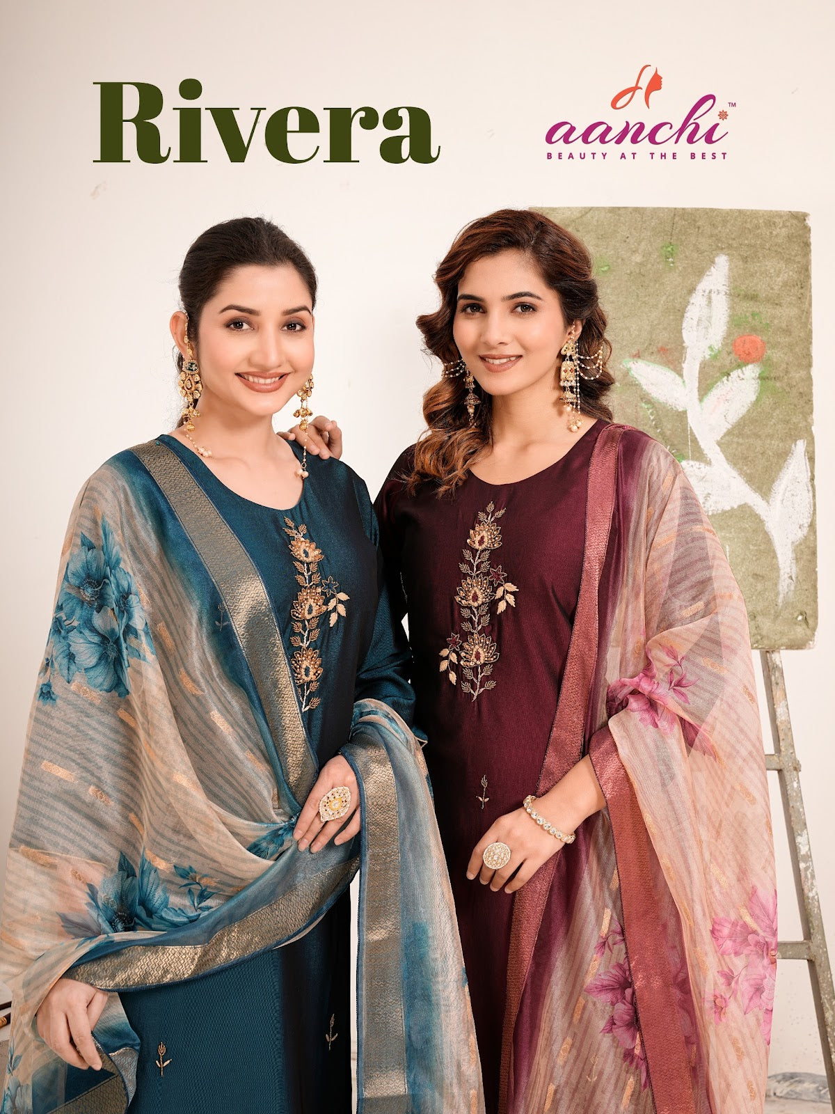 Rivera Aanchi Silk Readymade Pant Style Suits Wholesale Price
