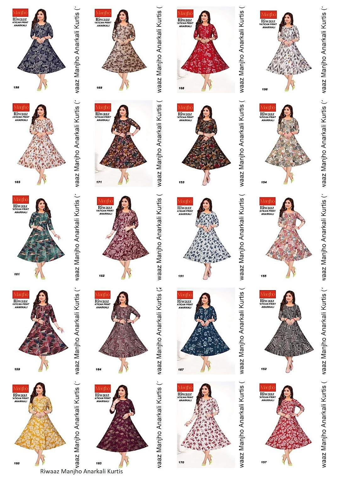 Riwaaz Manjho Vetican Anarkali Kurtis Supplier Ahmedabad