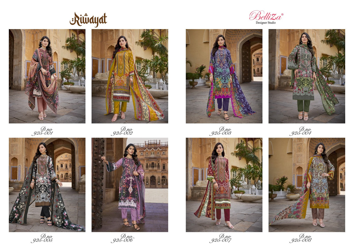 Riwayat Belliza Designer Studio Viscose Rayon Karachi Salwar Suits Manufacturer