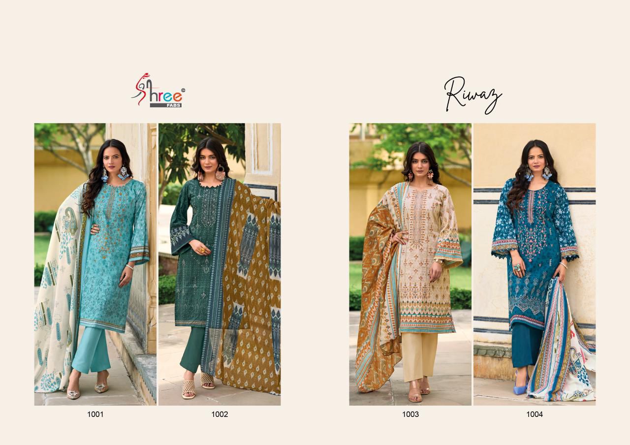 Riwaz Shree Fabs Pure Cotton Karachi Salwar Suits Wholesale