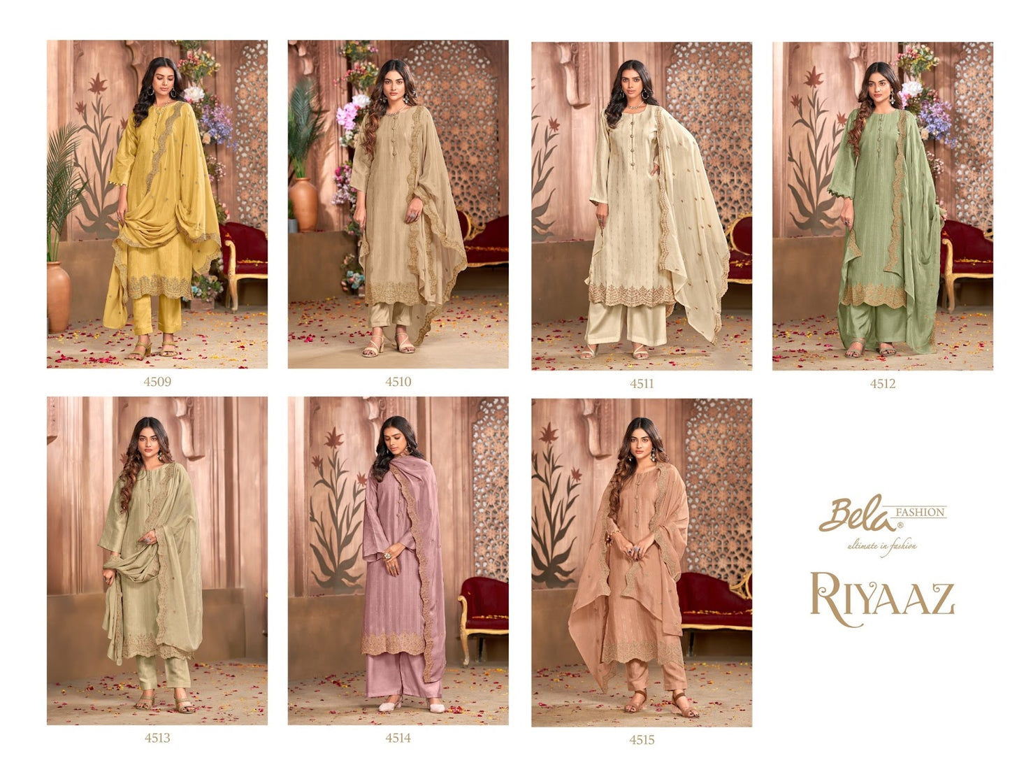 Riyaaz Bela Fashion Silk Pant Style Suits Wholesaler