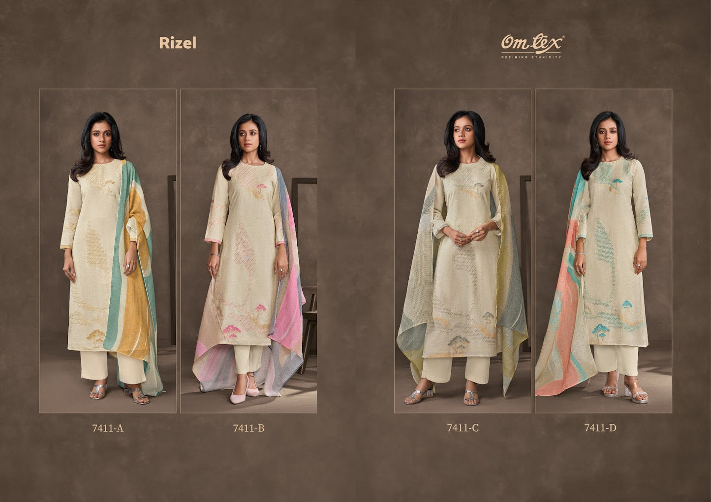 Rizel Omtex Cotton Silk Pant Style Suits Wholesaler Ahmedabad