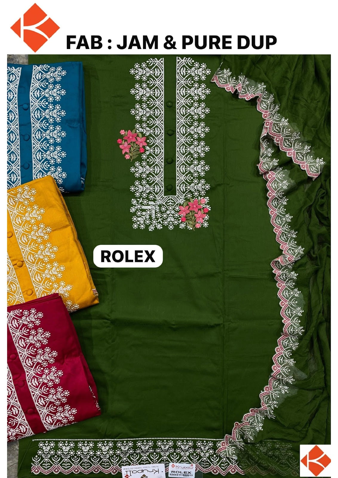 Rolex Krupali Pure Jam Salwar Suits Exporter India – Kavya Style Plus