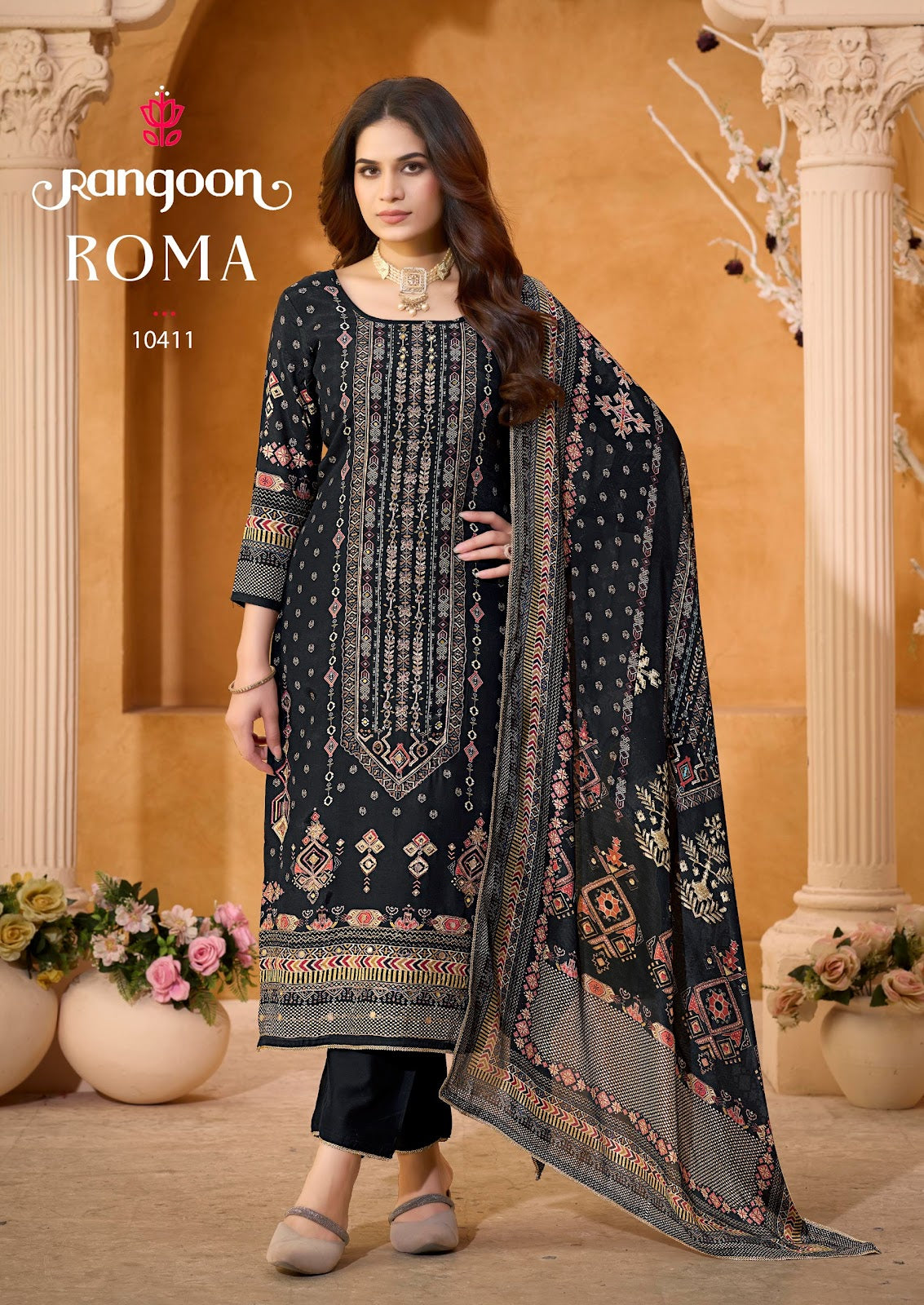 Roma Rangoon Muslin Readymade Pant Style Suits Wholesaler Ahmedabad