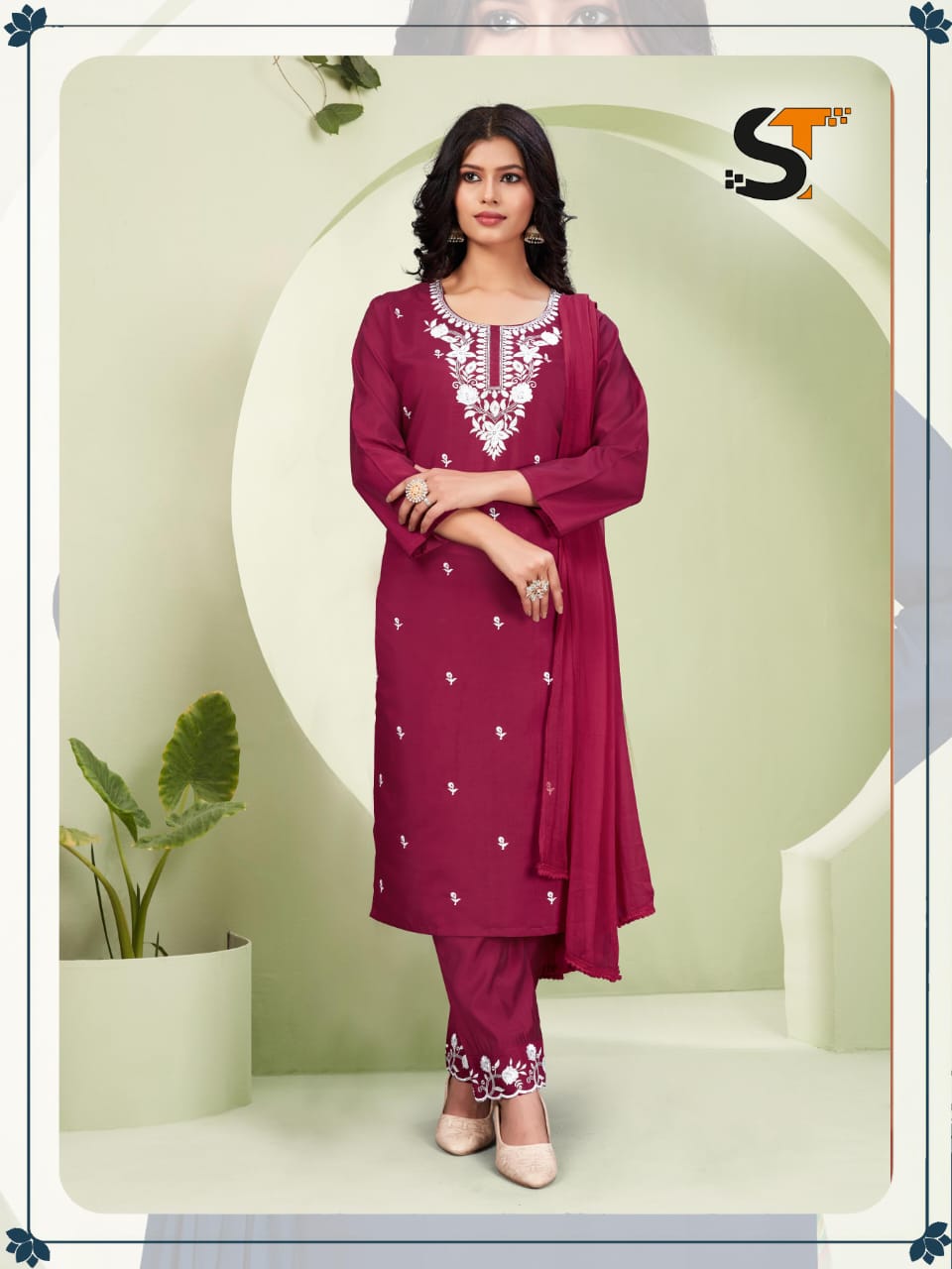 Roman Silk Salas Readymade Pant Style Suits Supplier
