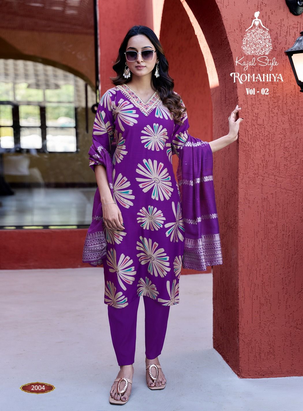 Romaniya Vol 2 Kajal Style Vertican Readymade Pant Style Suits Wholesaler