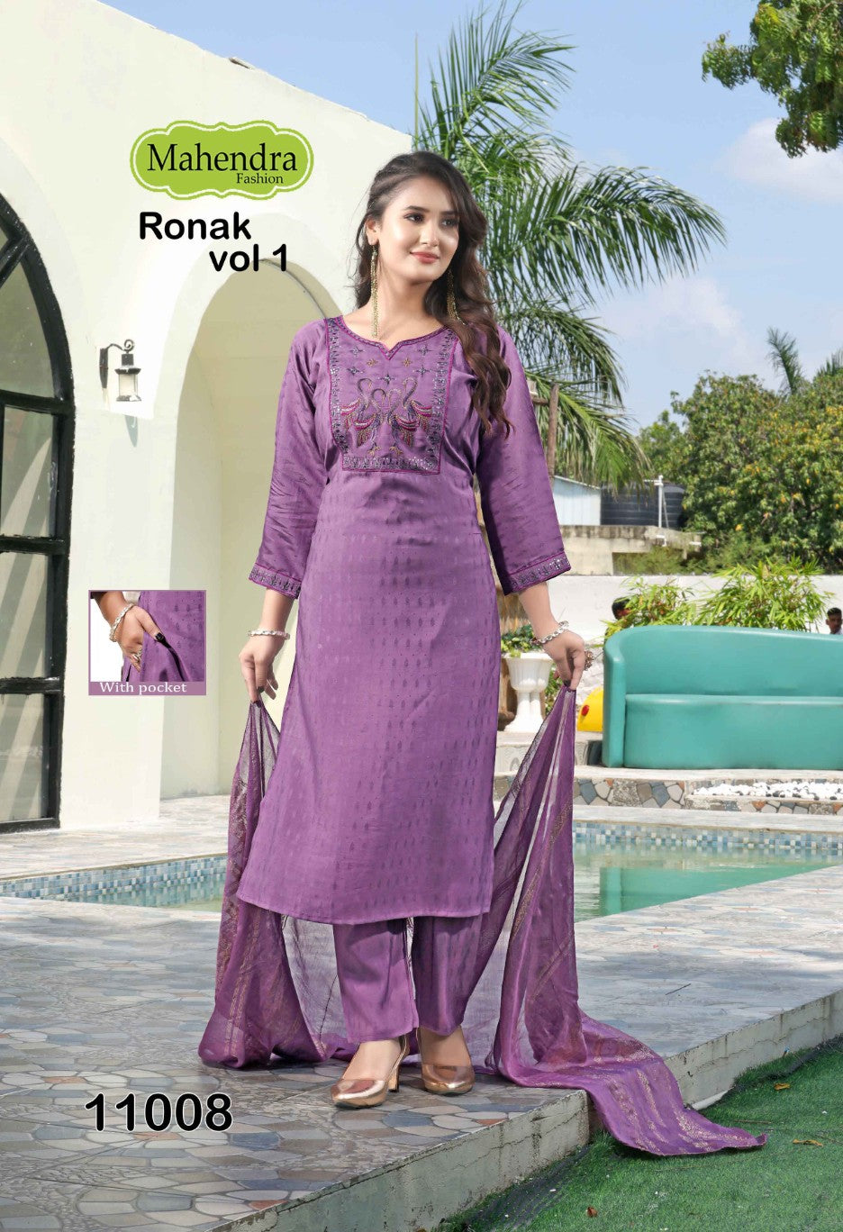 Ronak Vol 1 Mahendra Fashion Viscose Readymade Pant Style Suits Supplier