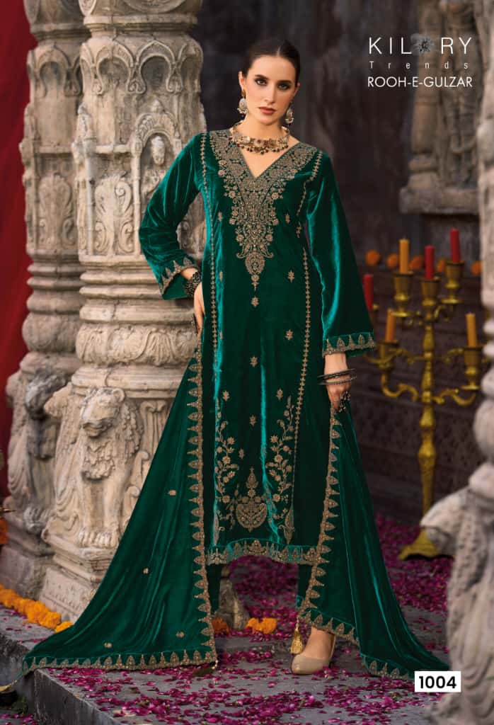 Rooh E Gulzaar Kilory Velvet Suits Manufacturer Gujarat