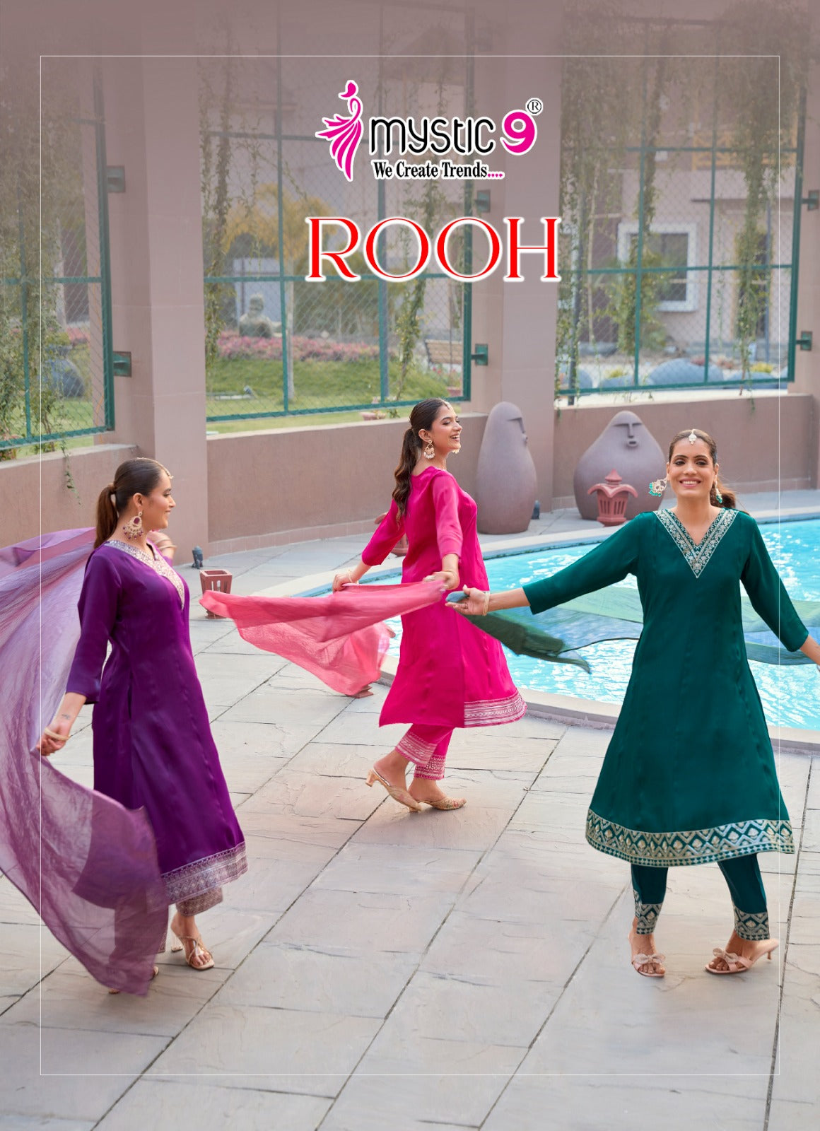 Rooh Vol 1 Mystic 9 Roman Readymade Anarkali Suits Exporter Gujarat