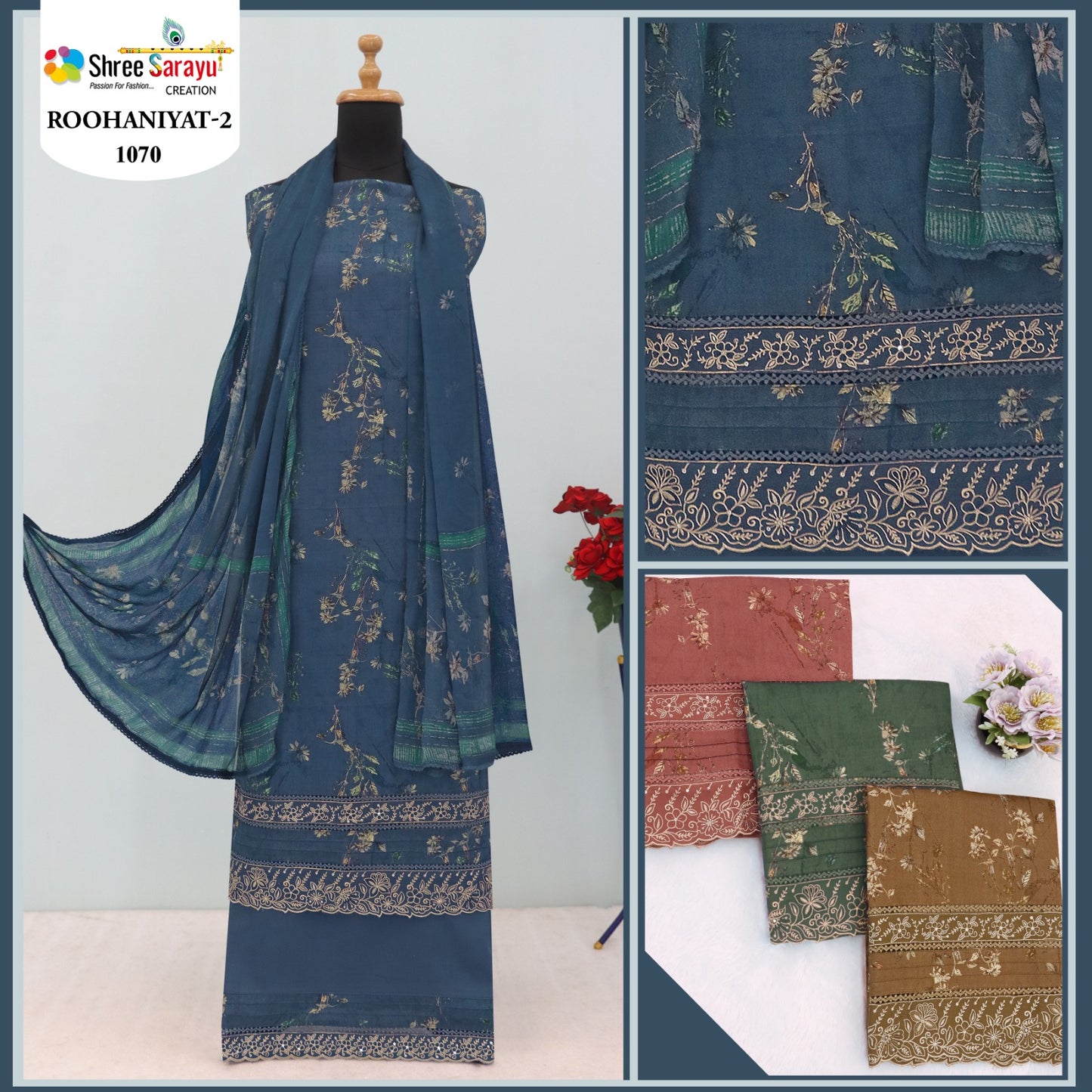 Roohaniyat 2 Shree Sarayu Creation Cotton Salwar Suits Wholesaler India