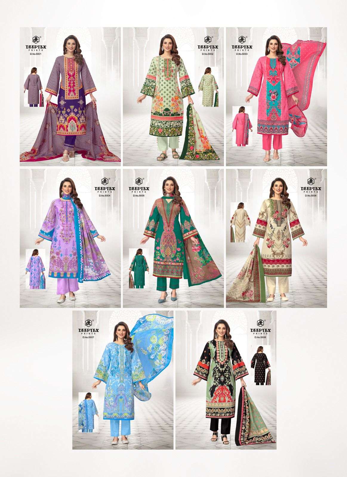 Roohi Zara Vol 5 Deeptex Prints Lawn Karachi Salwar Suits Wholesaler Ahmedabad