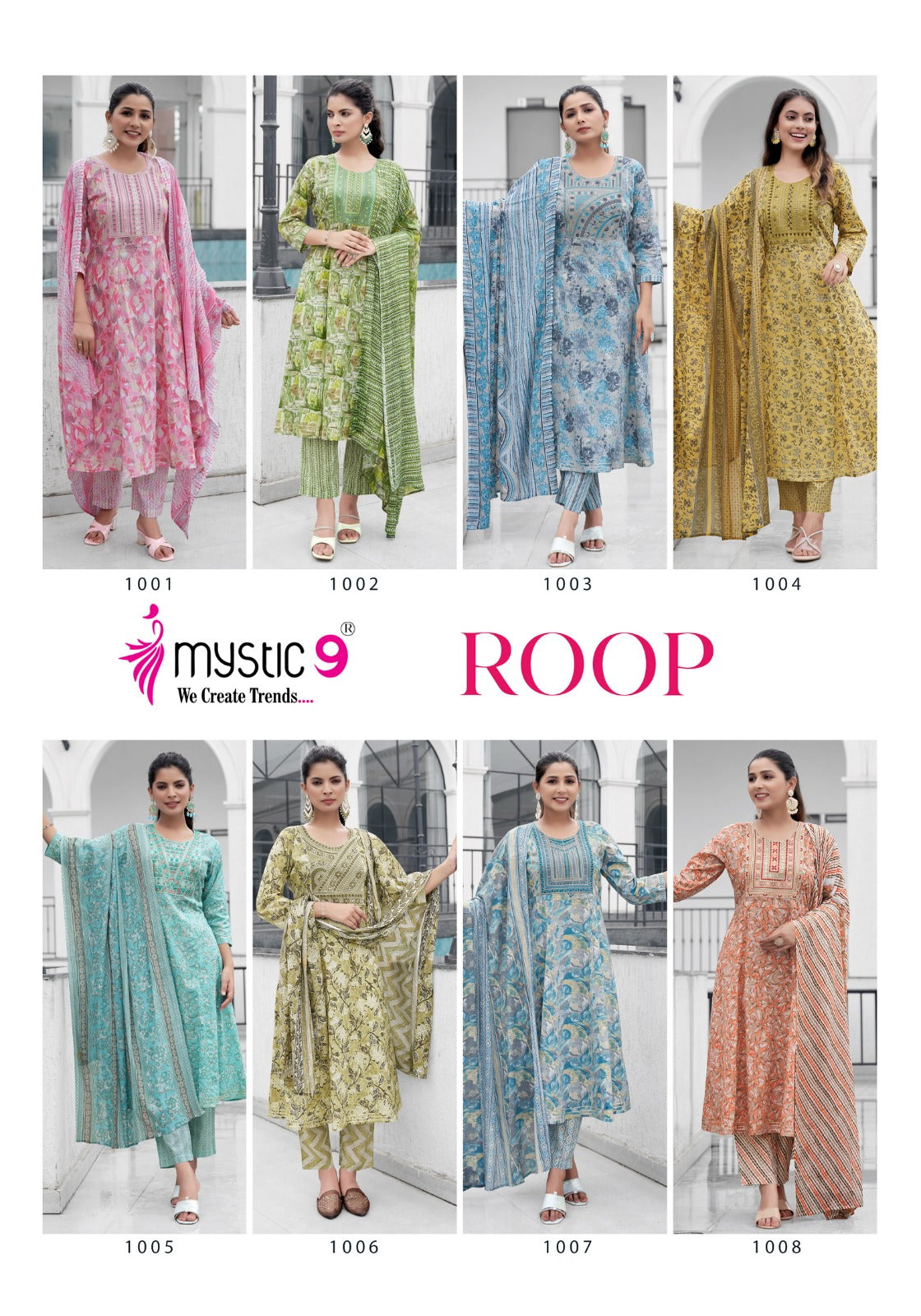 Roop Vol 1 Mystic 9 Cotton Readymade Pant Style Suits Manufacturer Ahmedabad