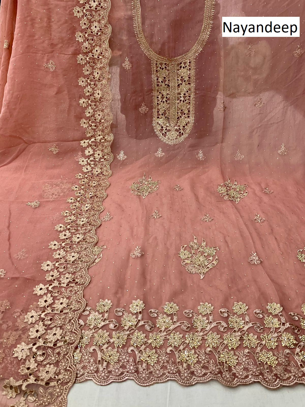 Roopal Nayandeep Rose Gold Salwar Suits Wholesaler Gujarat