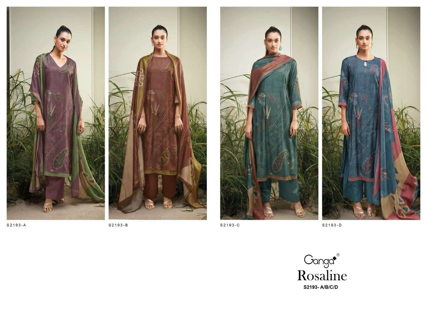 Rosaline 2193 Ganga Bembarg Silk Plazzo Style Suits Exporter Ahmedabad