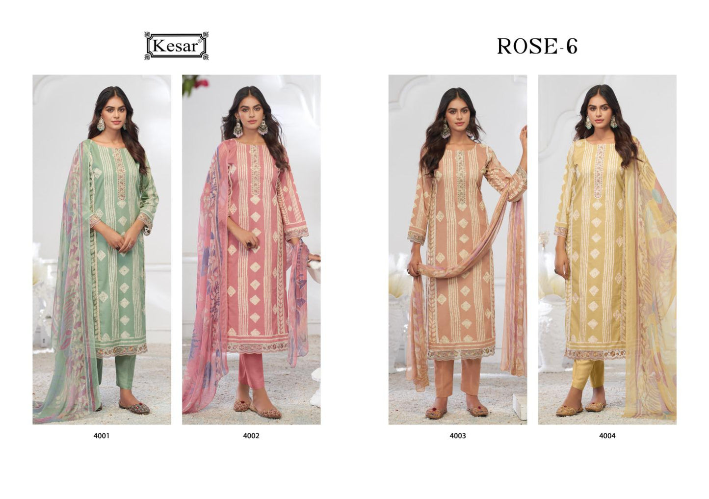 Rose 6 Kesar Cambric Pant Style Suits Supplier