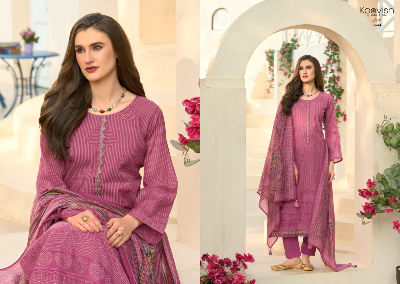 Rose Kaavish Mul Chanderi Pant Style Suits Wholesale Price