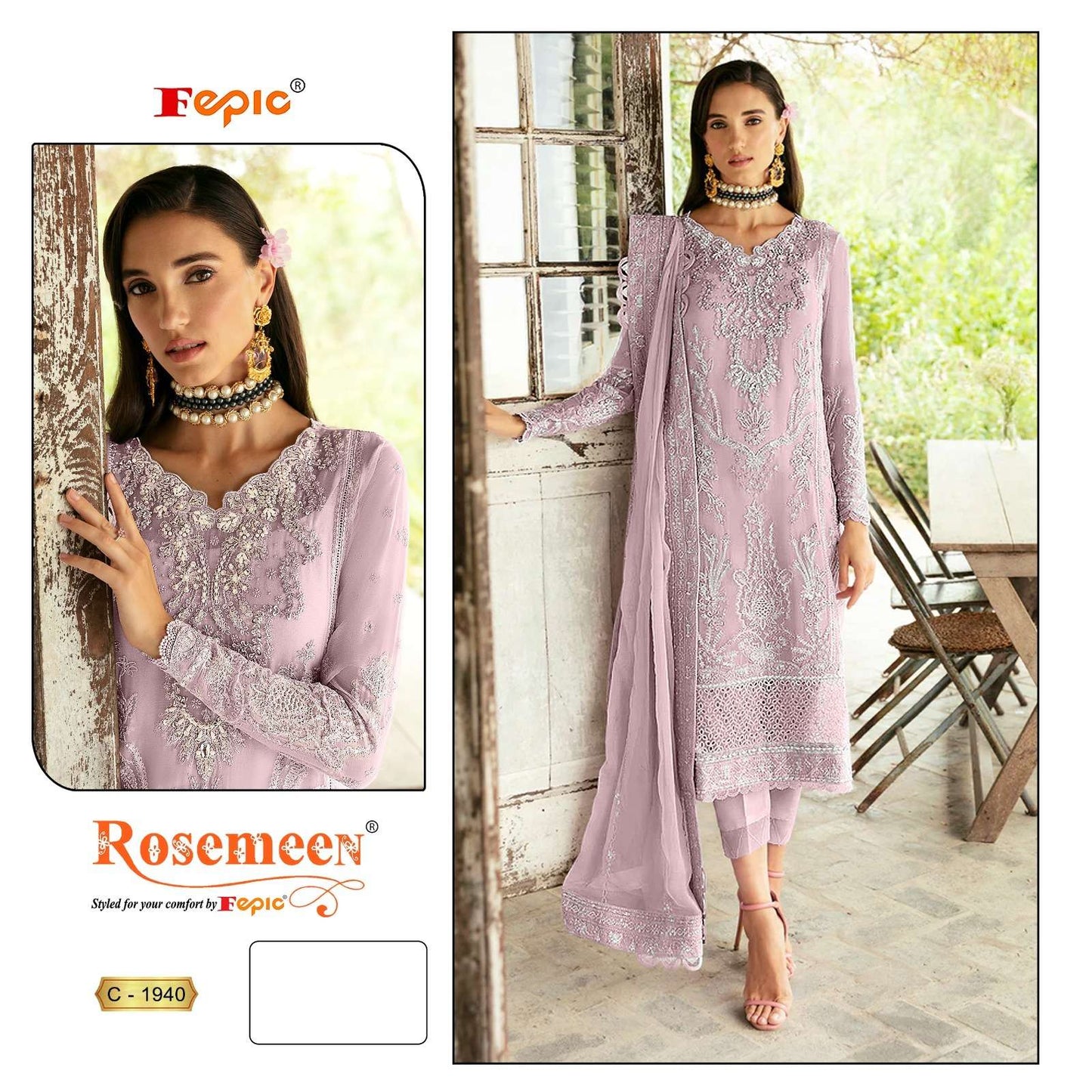 Rosemeen C 1940 Fepic Georgette Pakistani Salwar Suits Manufacturer Gujarat