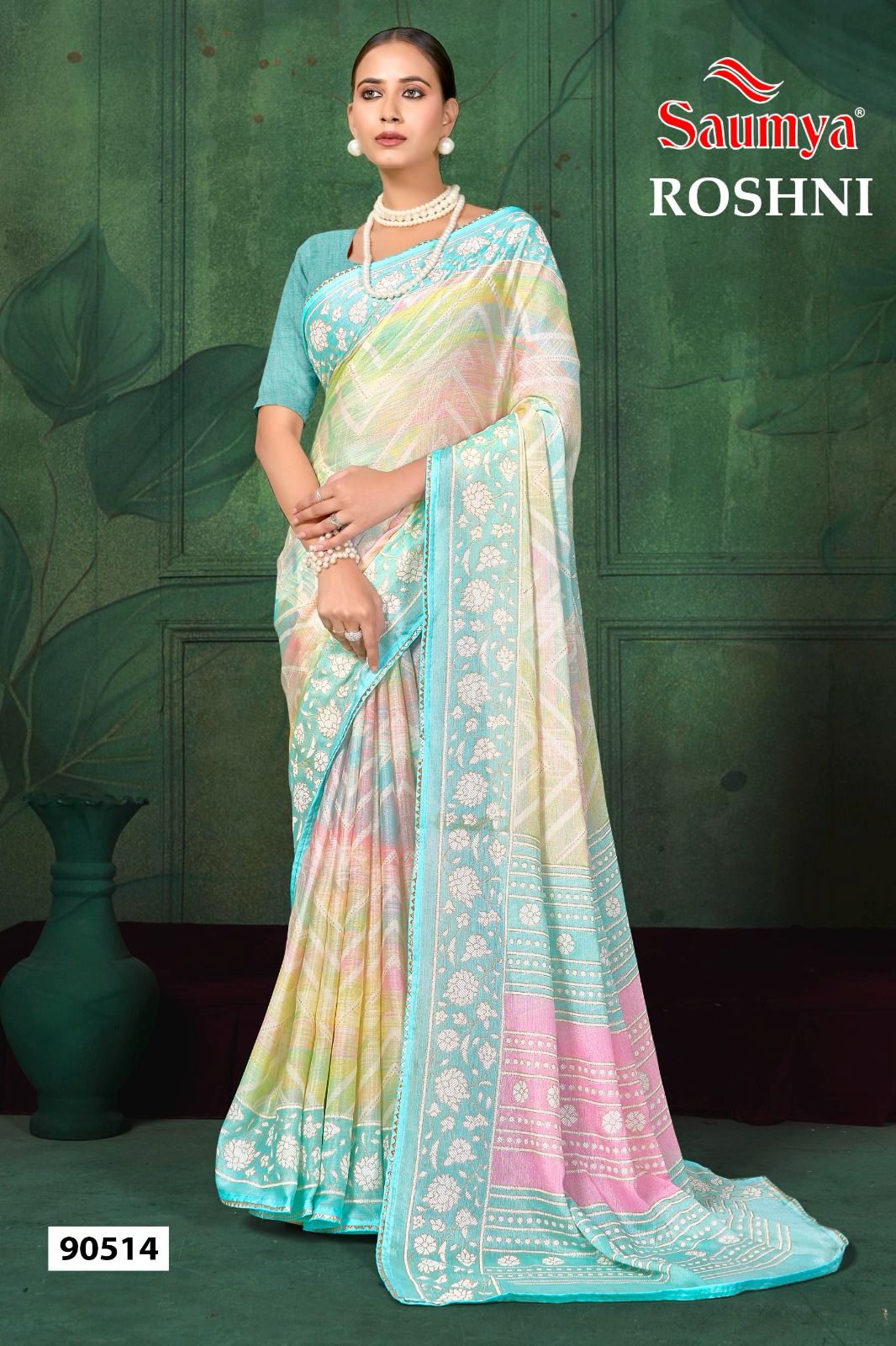Roshni Saumya Chiffon Sarees Wholesaler Ahmedabad