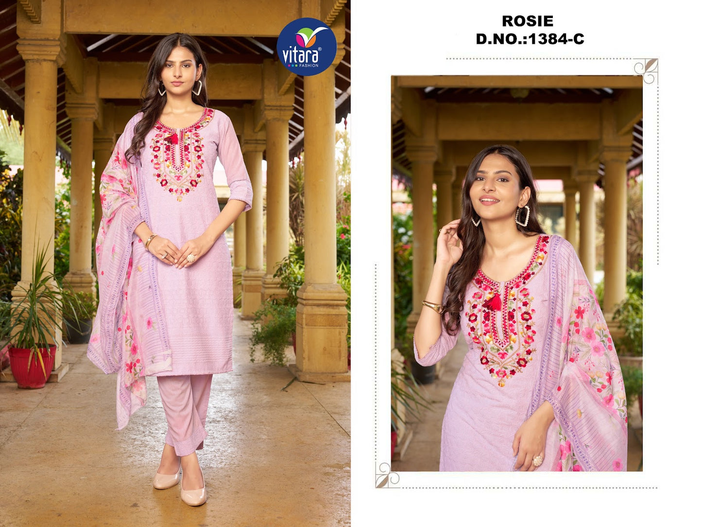 Rosie Vitara Cambric Cotton Readymade Pant Style Suits Wholesaler