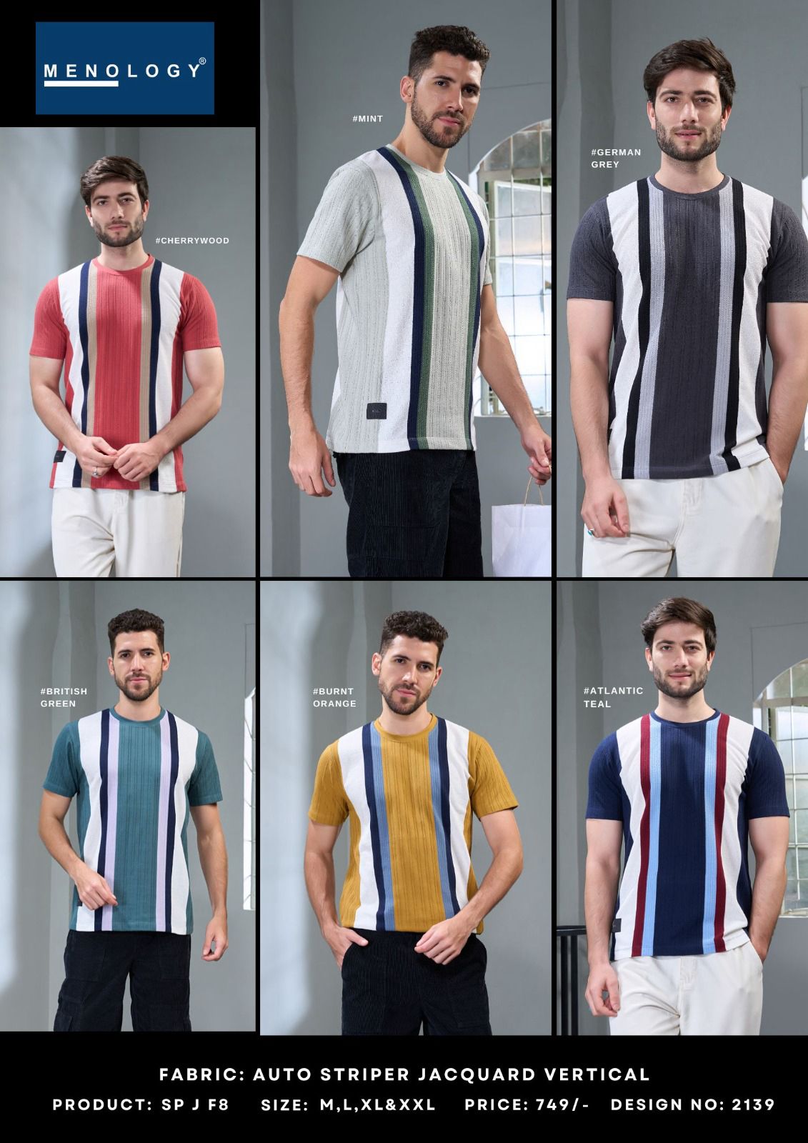 Round Neck 2139 Menology Auto Stripes Mens Tshirts Manufacturer Gujarat
