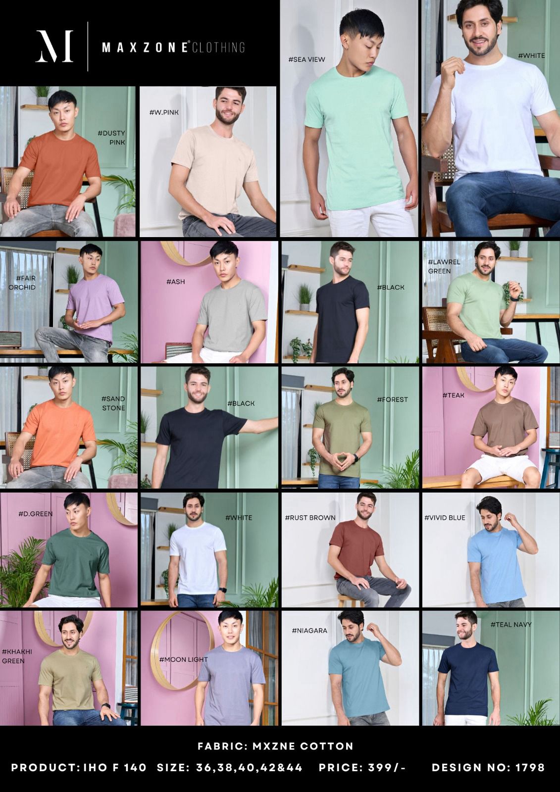 Round Neck Iho F 140 Maxzone Clothing Cotton Mens Tshirts Manufacturer