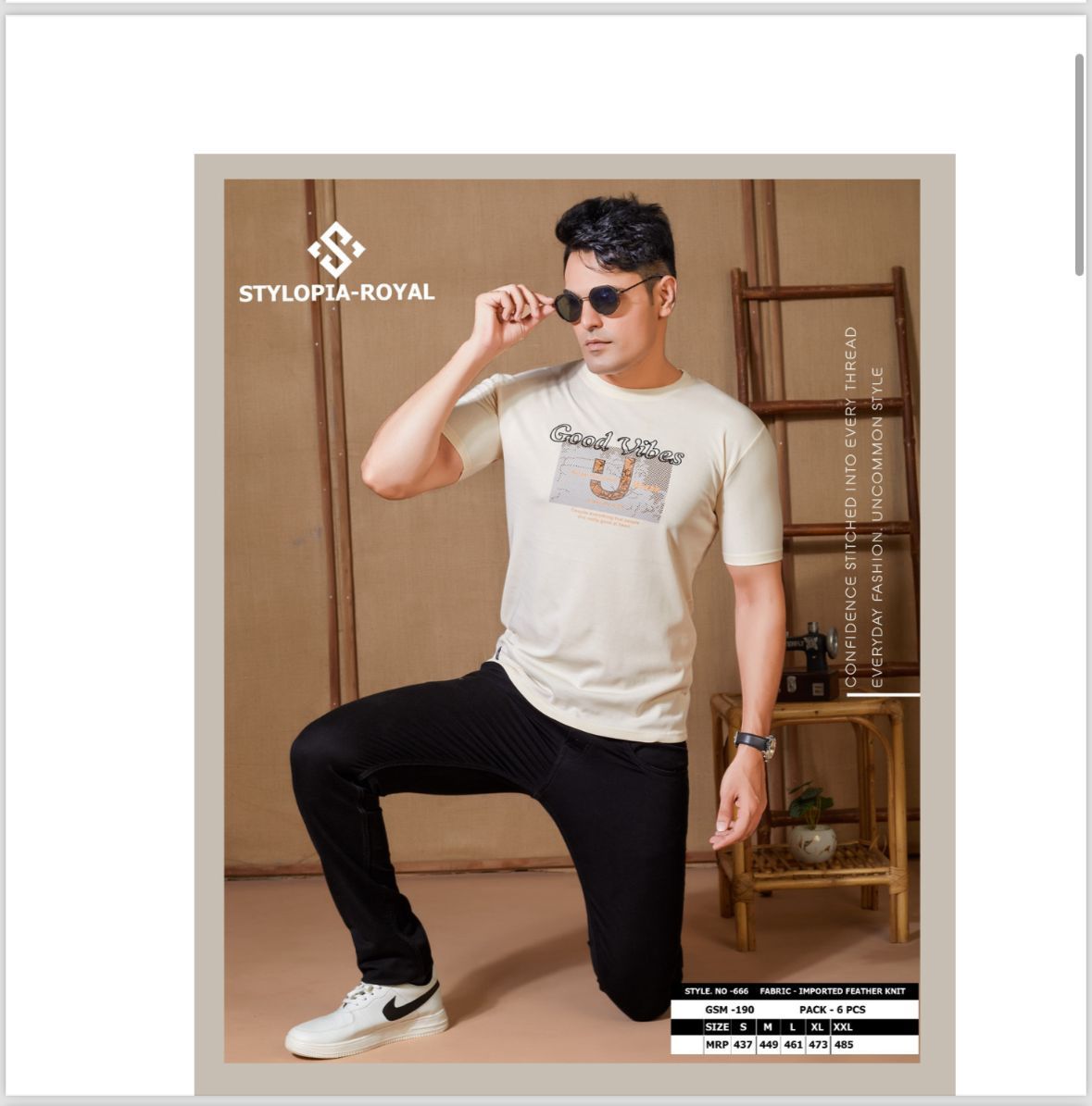 Royal 666 Stylopia Imported Mens Tshirts Wholesale