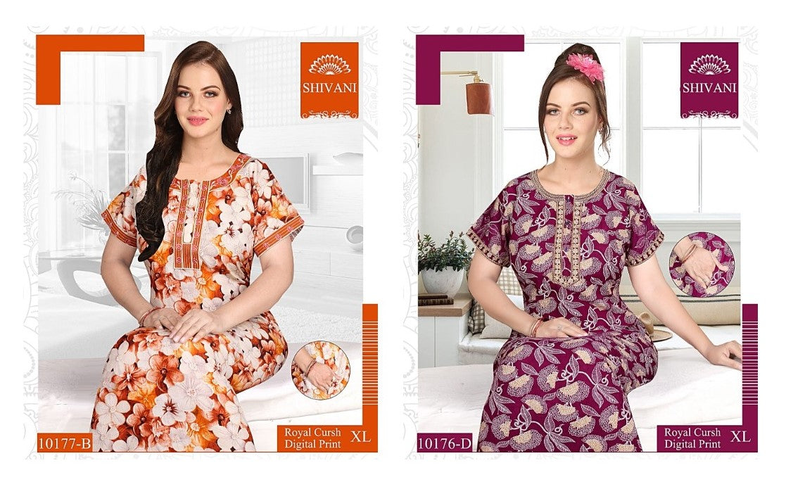 Royal Crush 1811 Shivani Pv Night Gowns Wholesaler Gujarat