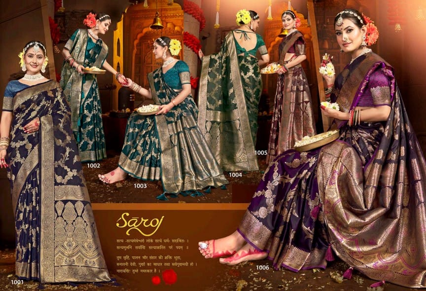 Royal Queen Vol 15 Saroj Satin Silk Sarees Manufacturer Ahmedabad 